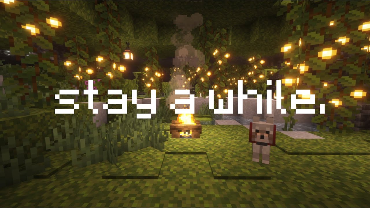 it’s ok, you can stay here... (minecraft dog, fire & cave lights)