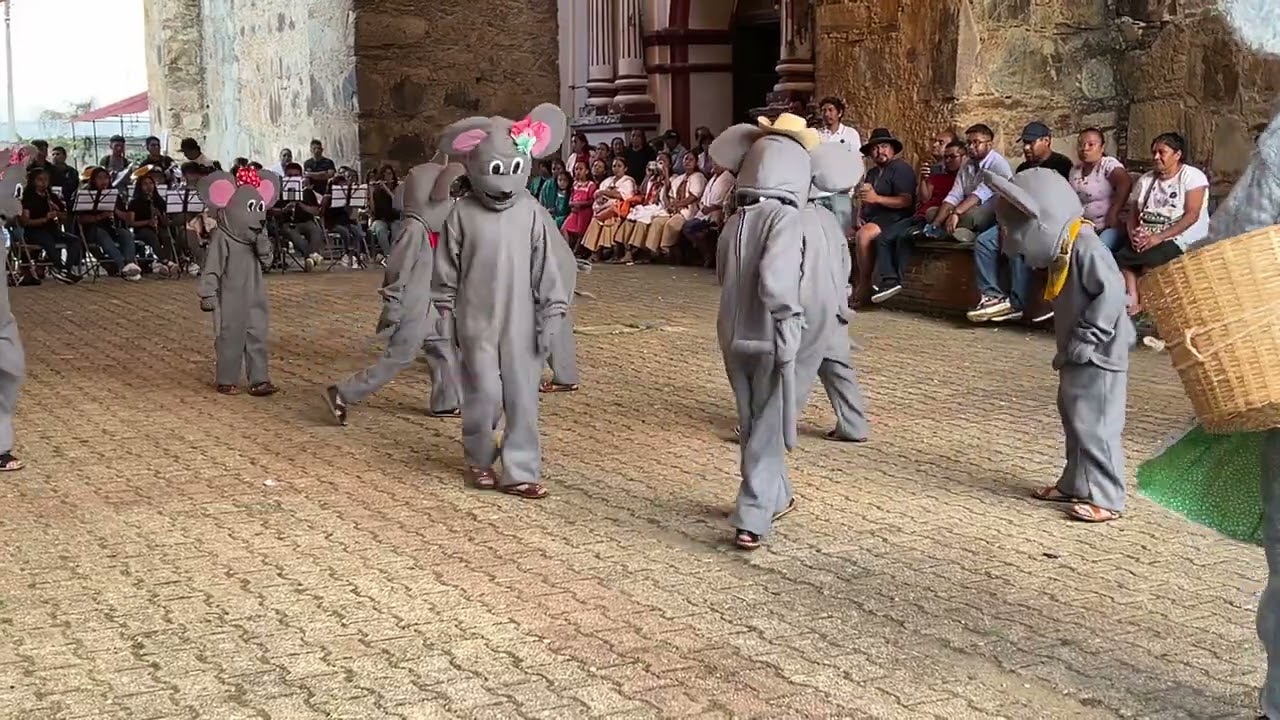 Danza de los ratones, “Grupo de Danza Lla Lnhi” infantil, en Villa Talea de Castro.