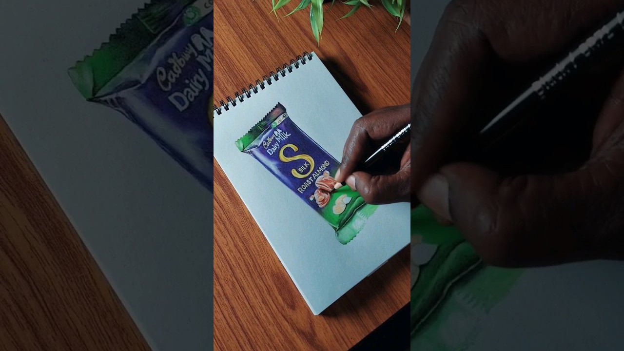 😮Dairy milk 3d realistic drawing | Support ❤️#chocolate #dairymilk #shorts #trending #viral #3d