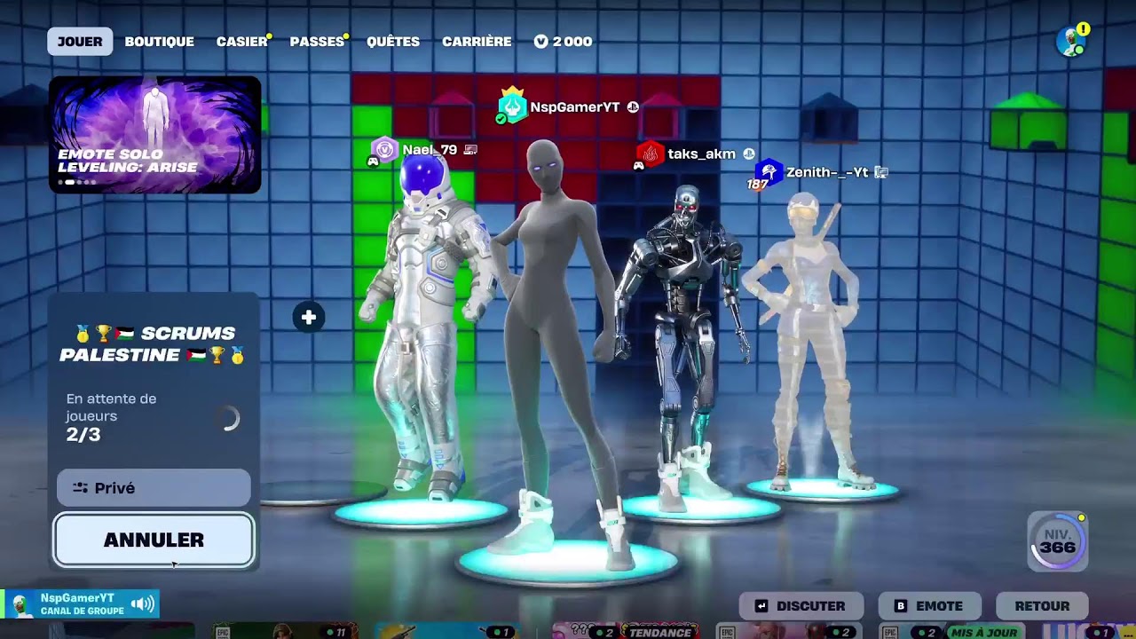 je joue avec vous à fornite