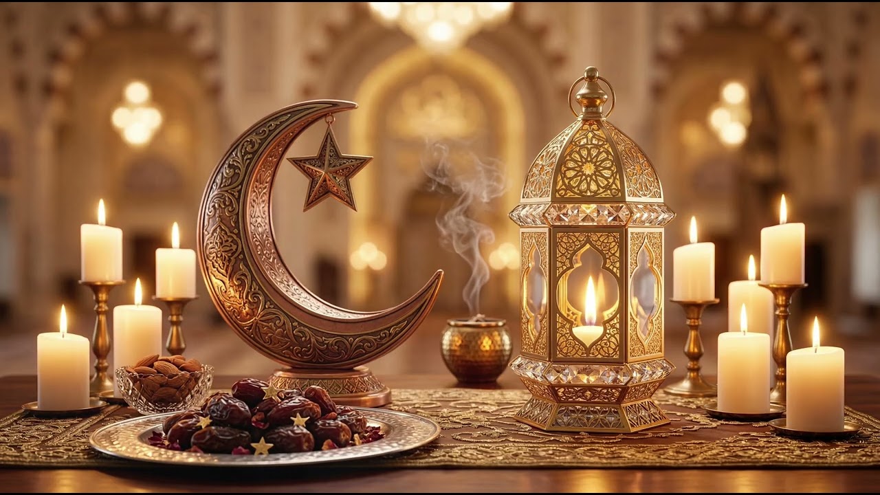 Ramadan Lantern 4K ✨🌙 | 2 Hours Islamic Ambience TV wallpaper | أجواء رمضان فاخرة مع فانوس كريستالي