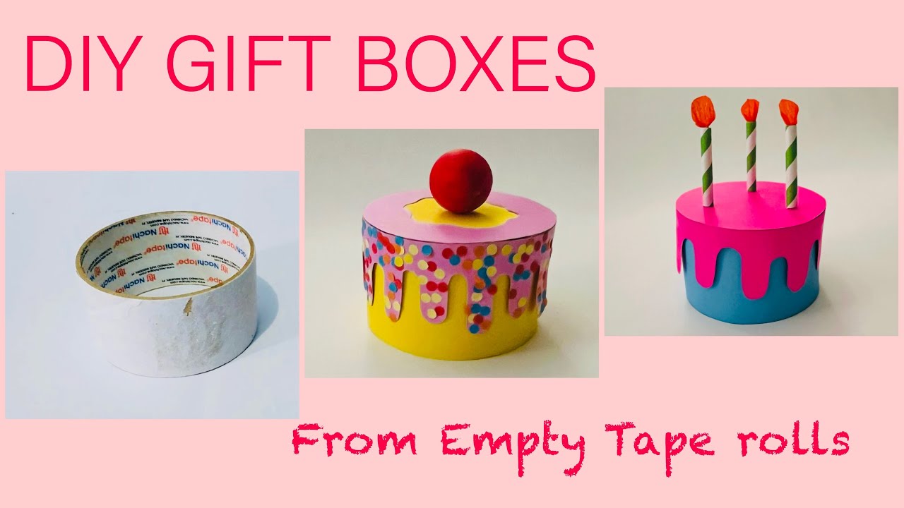 DIY Empty Tape Roll Gift Box || #diycrafts #easycrafts #taperoll #upcycling