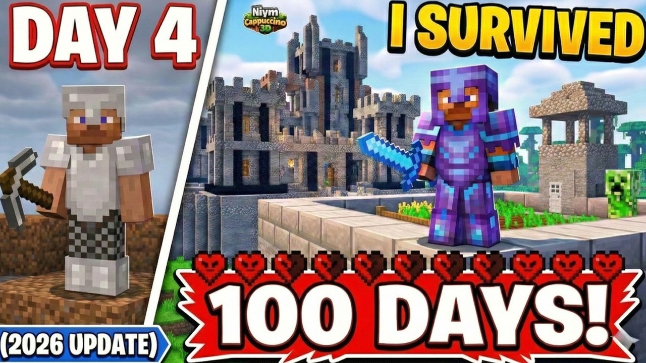 I Survived 100 Days in Hardcore Minecraft (2026 Update) #minecraft #viral #minecraftsurvival