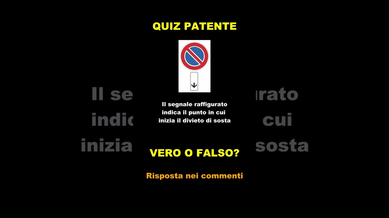 Quiz patente - divieto di sosta