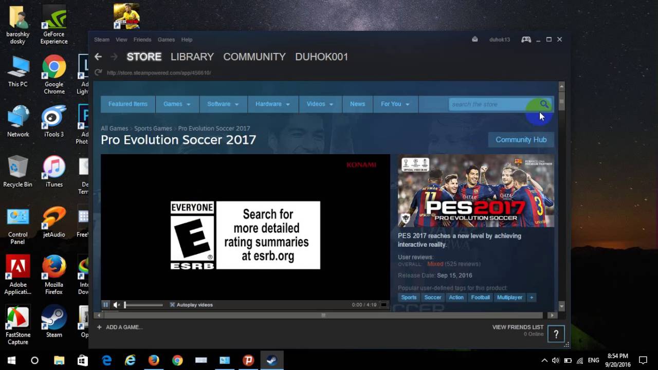 unable to initialize steam api pes 17 demo