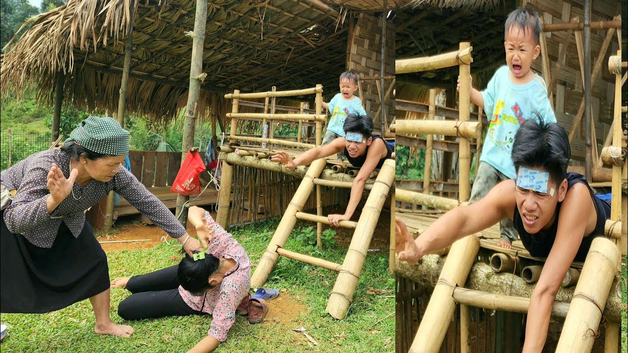 When father and son were sick, the cruel mother came to harass them