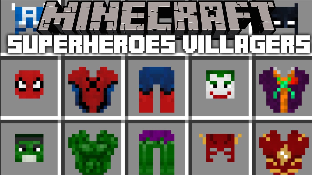 Minecraft SUPERHERO VILLAGERS MOD / STOP SPIDERMAN EVIL VILLAGER !! Minecraft Mods