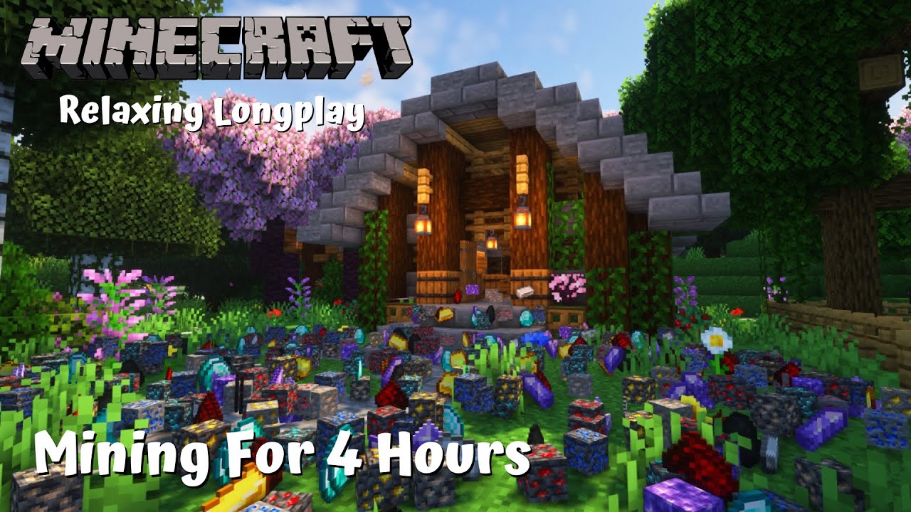 Mining For 4 Hours Minecraft Relaxing Longplay [No Commentary]