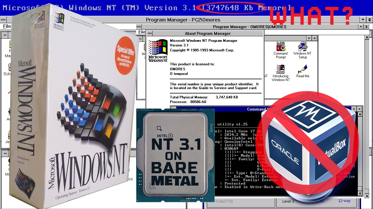 Windows NT 3.1 на современном оборудовании: запуск первой 32-битной ОС Microsoft на процессоре In...