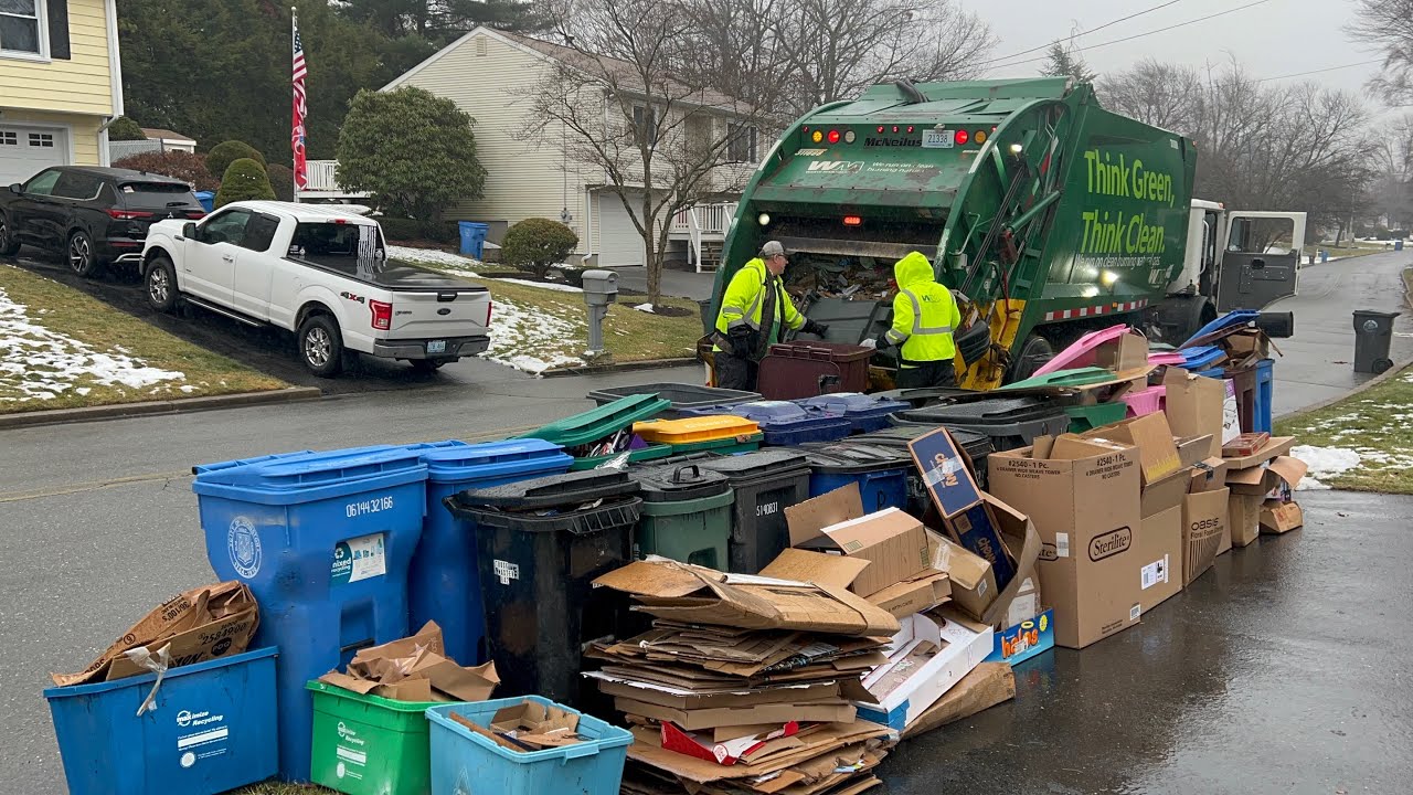 Garbage Truck VS Massive Post Xmas Cart Line
