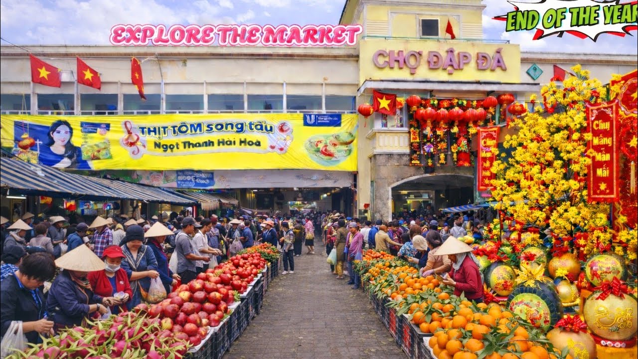 Vietnam Traditional Market During Tet | Bustling Local Life at Chợ Đập Đá, Bình Định