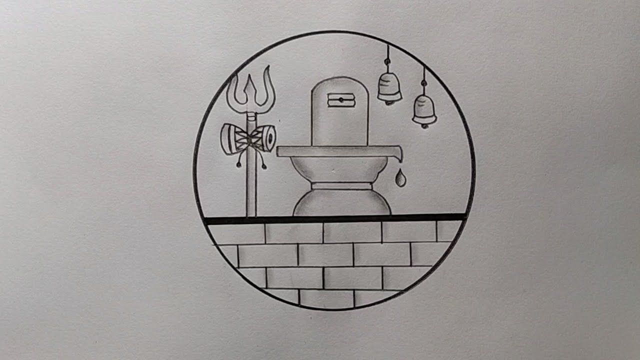 Shivling drawing easy| How to draw Shivling in a Circle| Pencil drawing| Circle drawing easy