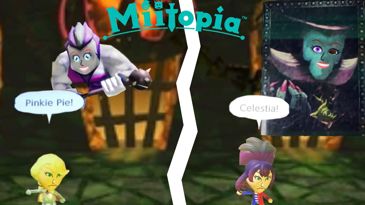 Applejack, Luna and friends save chef Pinkie Pie and princess Celestia in Miitopia