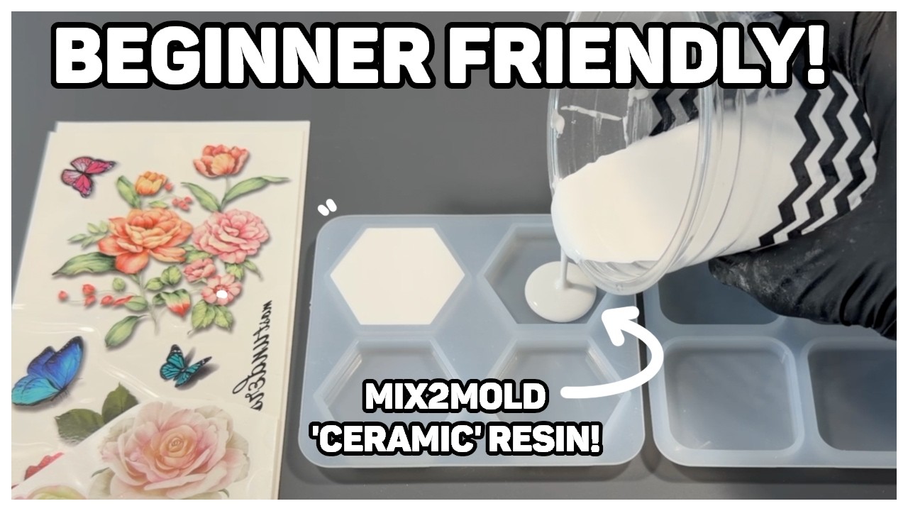 Trying MIX2MOLD ‘Ceramic’ Resin With Temporary TATTOOS! #EcoResin