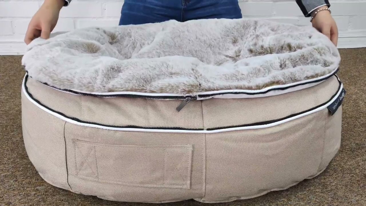Conjunto de Cama Mediana para Perros y Cubierta Cappuccino
