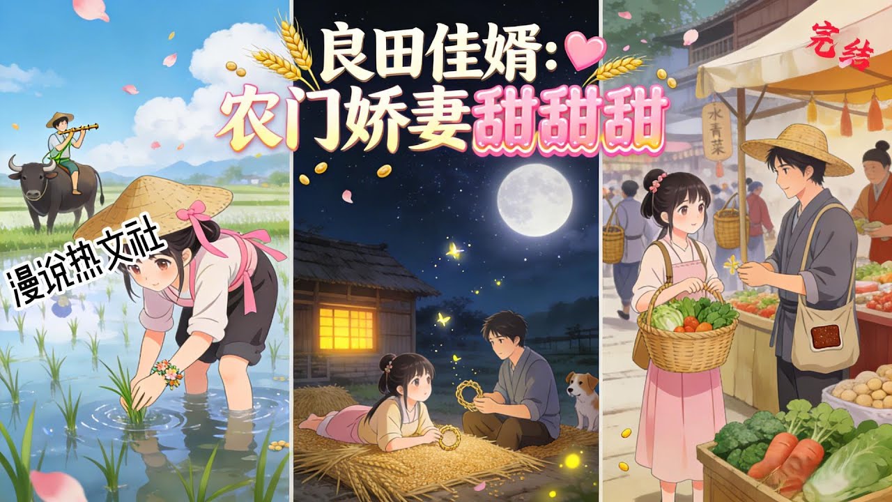 完结《良田佳婿：农门娇妻甜甜甜》 架空古代，类似明朝，民风相对淳朴，商业环境有发展空间。 美食制作、种田升级、基建改善、甜宠互动、打脸极品、发家致富。 #穿越#种田#古代言情