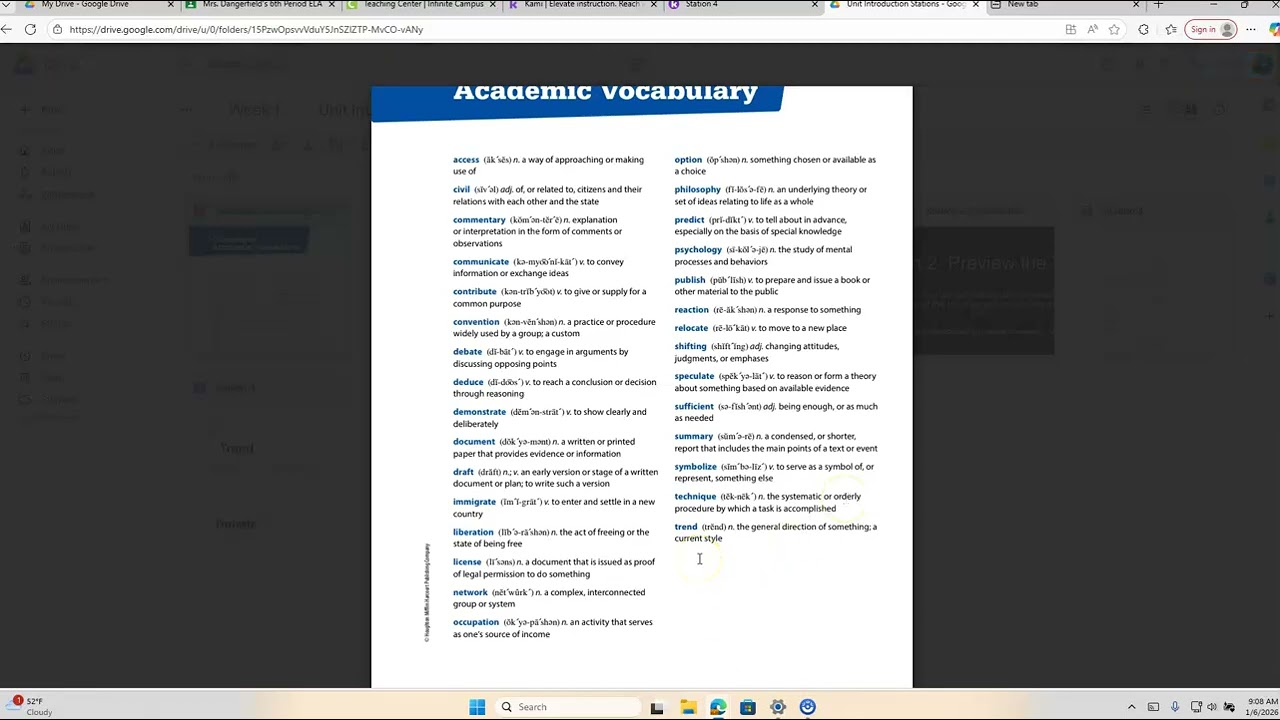 Station 4   Vocabulary