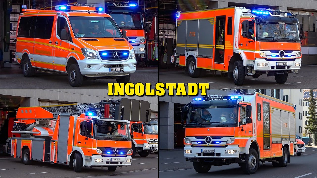 [5 EINSÄTZE!] - Feuerwehr INGOLSTADT | Einsatzfahrten an 1 TAG! | 2x LÖSCHZUG + Rettung & Polizei!