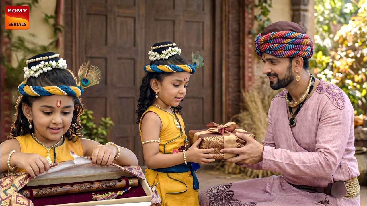 नंदबाबा की लाई जादुई मुरली जैसे ही कान्हा ने बजाई, सब हो गए मोहित|| Yashomati Maiya K Nandlala