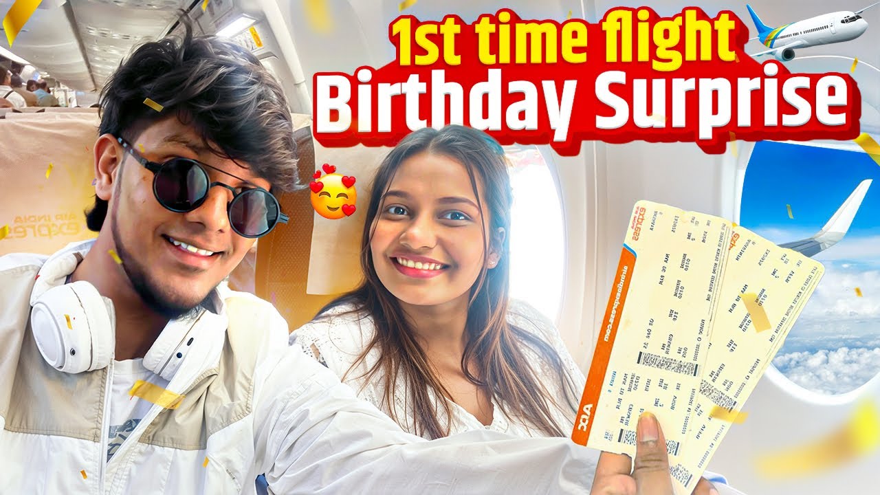 ✈️🤰Pregnancy Time Flight Travel😱Birthday Surprise😍✈️ | Travel Vlog | 1st Time flight