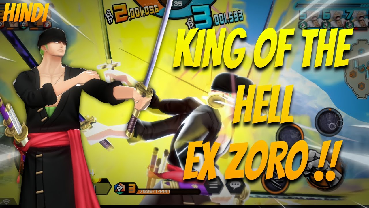 Ex zoro [ 80 level ] gameplay with hindi voiceover | one piece bounty rush