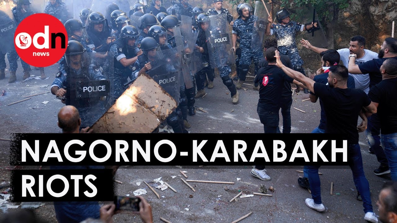 Lebanese Armenians CLASH With Riot Police Outside Azerbaijan Embassy