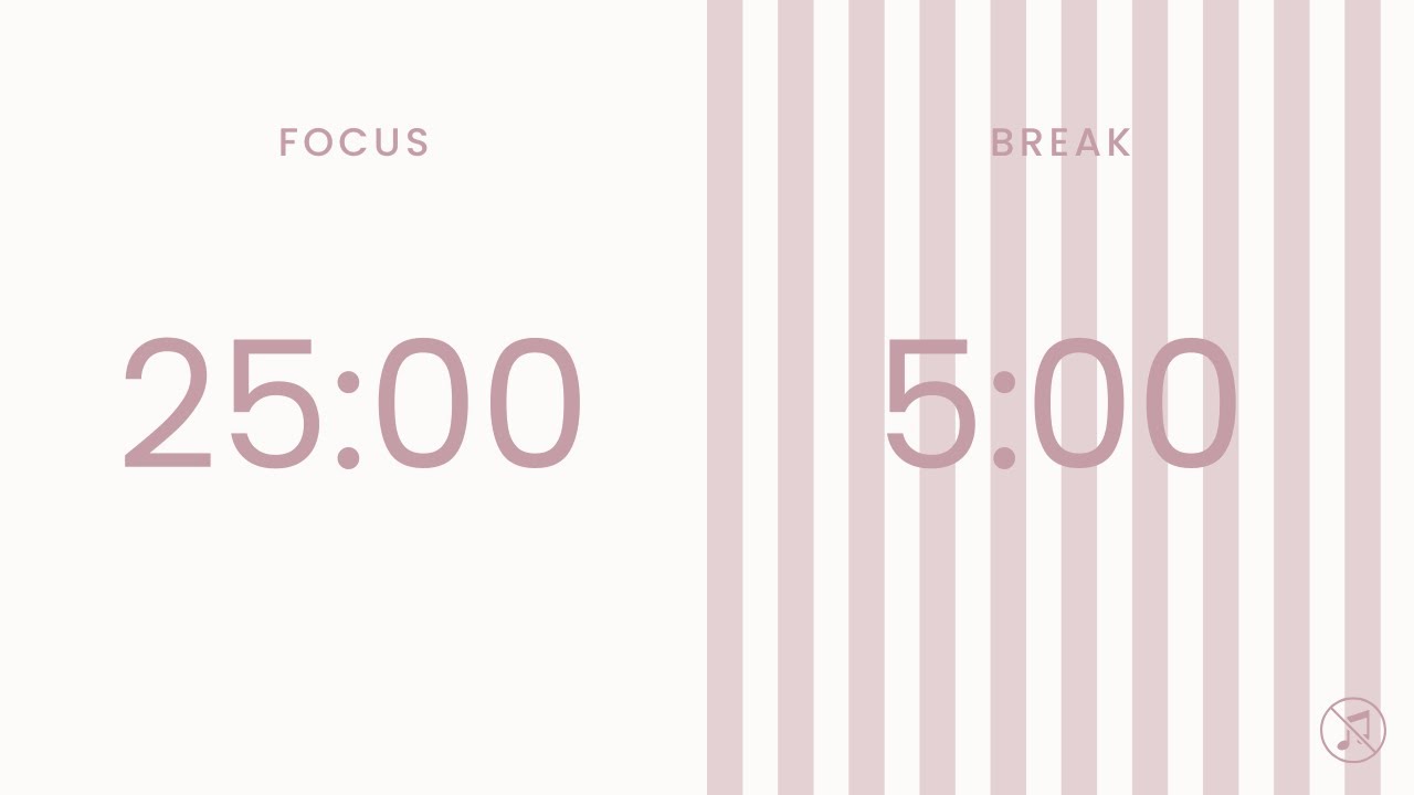 25/5 Pomodoro Timer | 4 x 25 min | Focus | Study | Reflection | Productivity