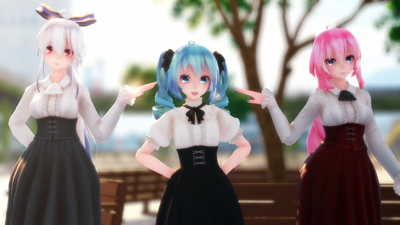 MMD TDA High Society - Hurly Burly ( Haku , Miku , Luka )