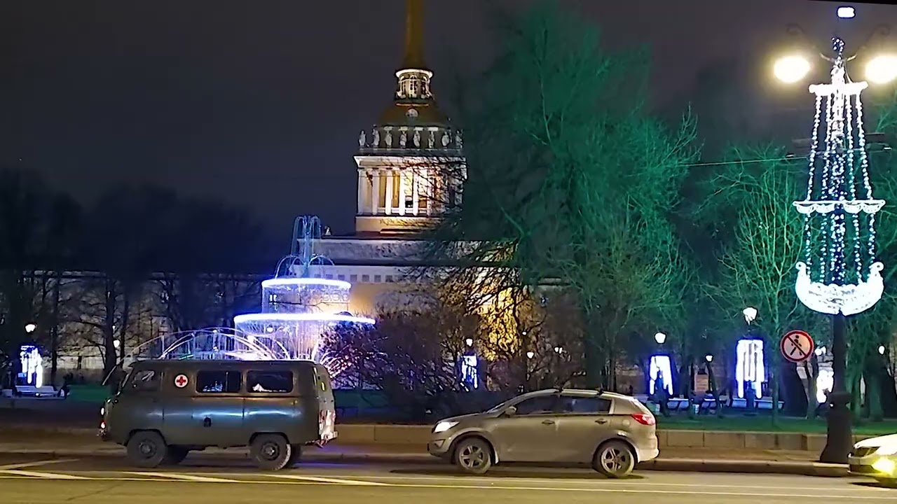 Новогодний вечерний Санкт Петербург 2026 года