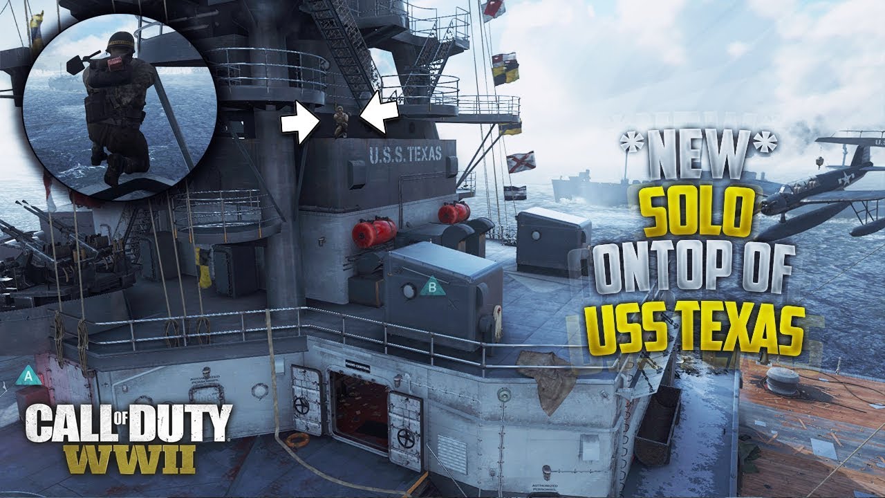 CoD:WWII *NEW* SOLO ONTOP of MAP USS TEXAS Glitch/Spot