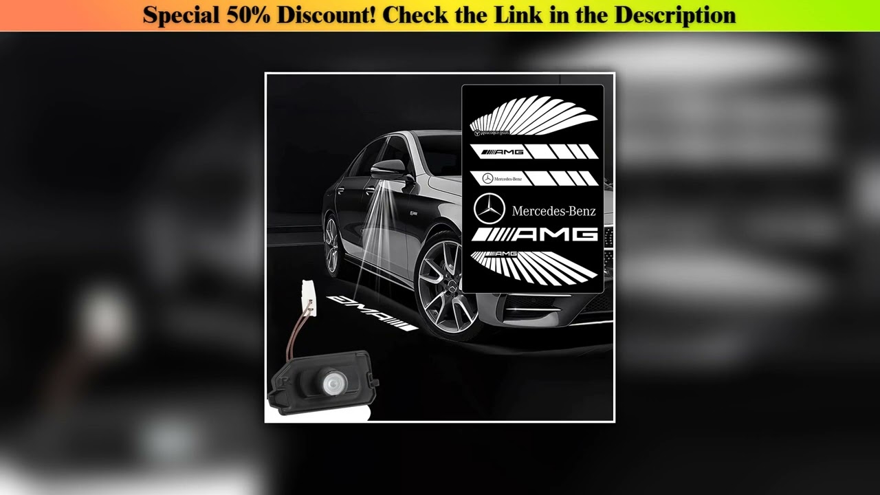 Unboxing Car Dynamic Rearview Mirror Carpet Light Angel Wings Welcome Light Led For Mercedes benz W