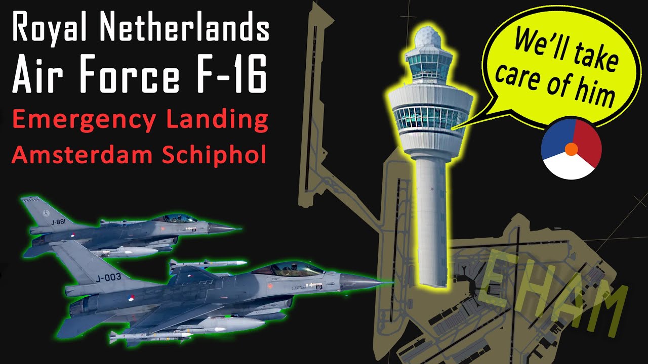 Netherlands Air Force F-16 suffers a Bird Strike at Amsterdam during Training Flight!