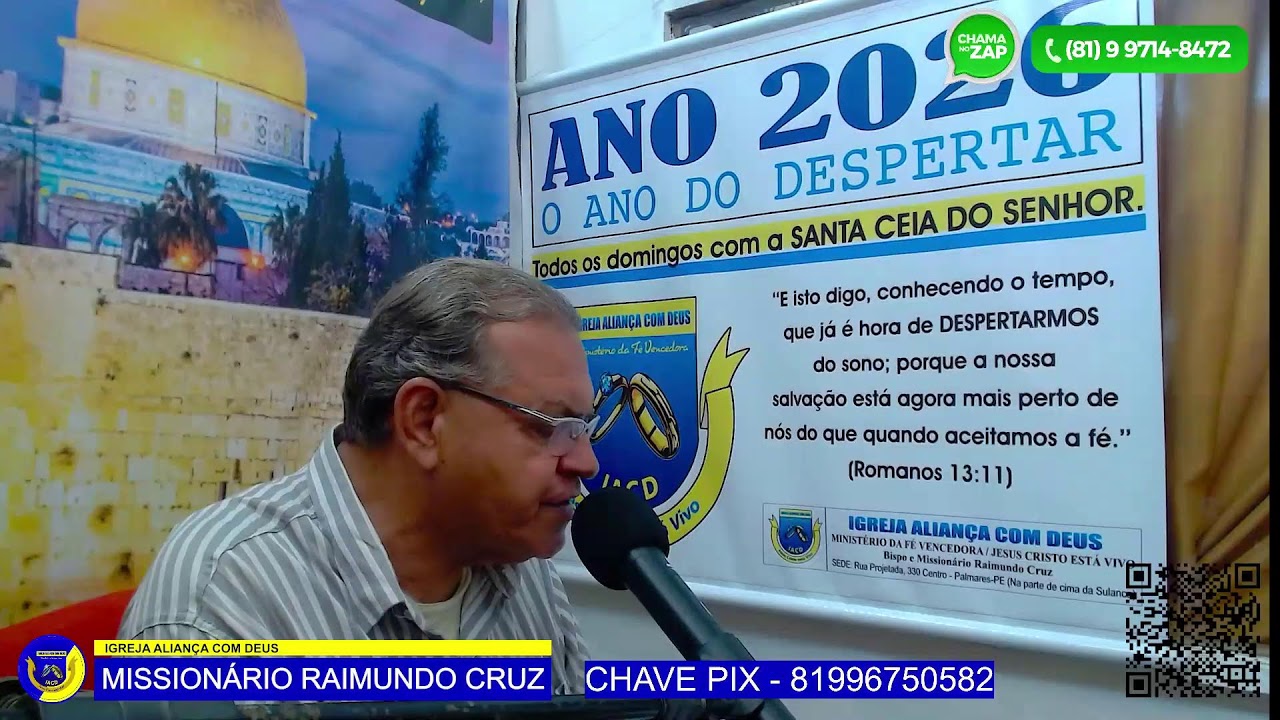 Transmissão ao vivo do Missionário Raimundo Cruz