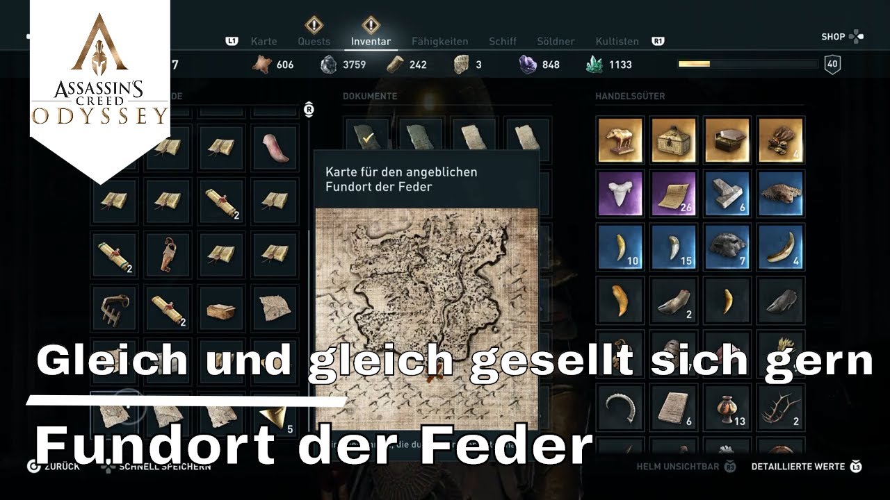 Assassin&rsquo;s Creed Odyssey - Gleich und gleich gesellt sich gern / Fundort der Feder #130