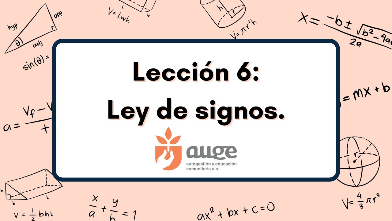 NIVELACIÓN DE MATEMÁTICAS: L6. Ley de signos.