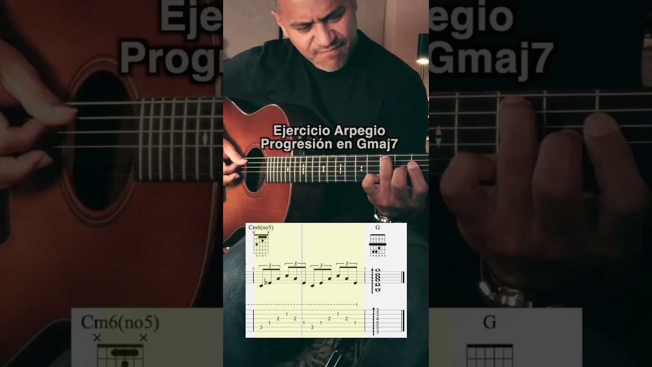 Ejercicio: Arpegio en Gmaj7 #tutorial #acousticguitar #guitar #musica #music #guitarra