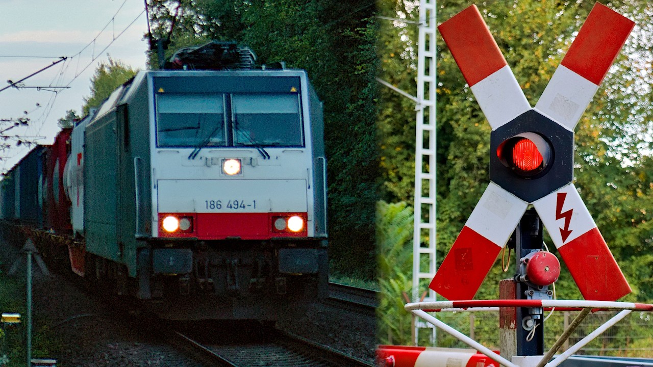 (D) Przejazd Kolejowy na Goethestraße w Dabendorf | German railroad crossing