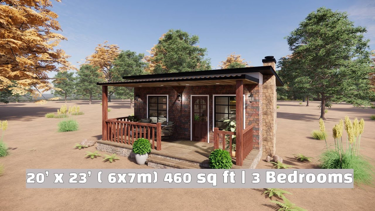20’ x 23’ ( 6x7m) Brick House Tour | Cozy Rustic Brick Home with 3 Bedrooms