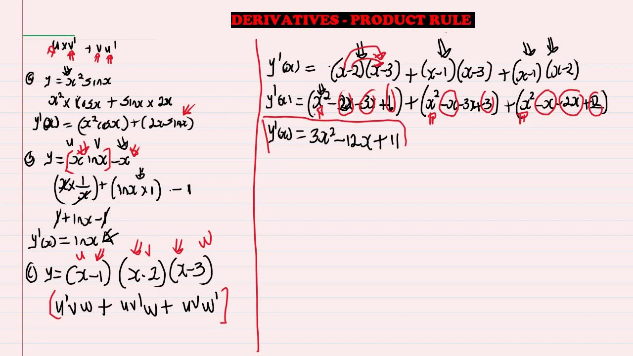 Product Rule For Derivatives