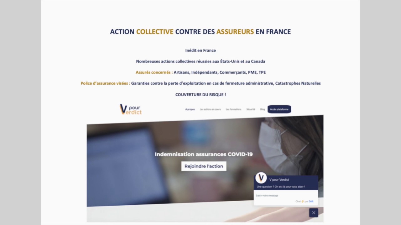 PREMIERE ACTION COLLECTIVE CONTRE DES ASSUREURS EN FRANCE POUR PERTES D'EXPLOITATION