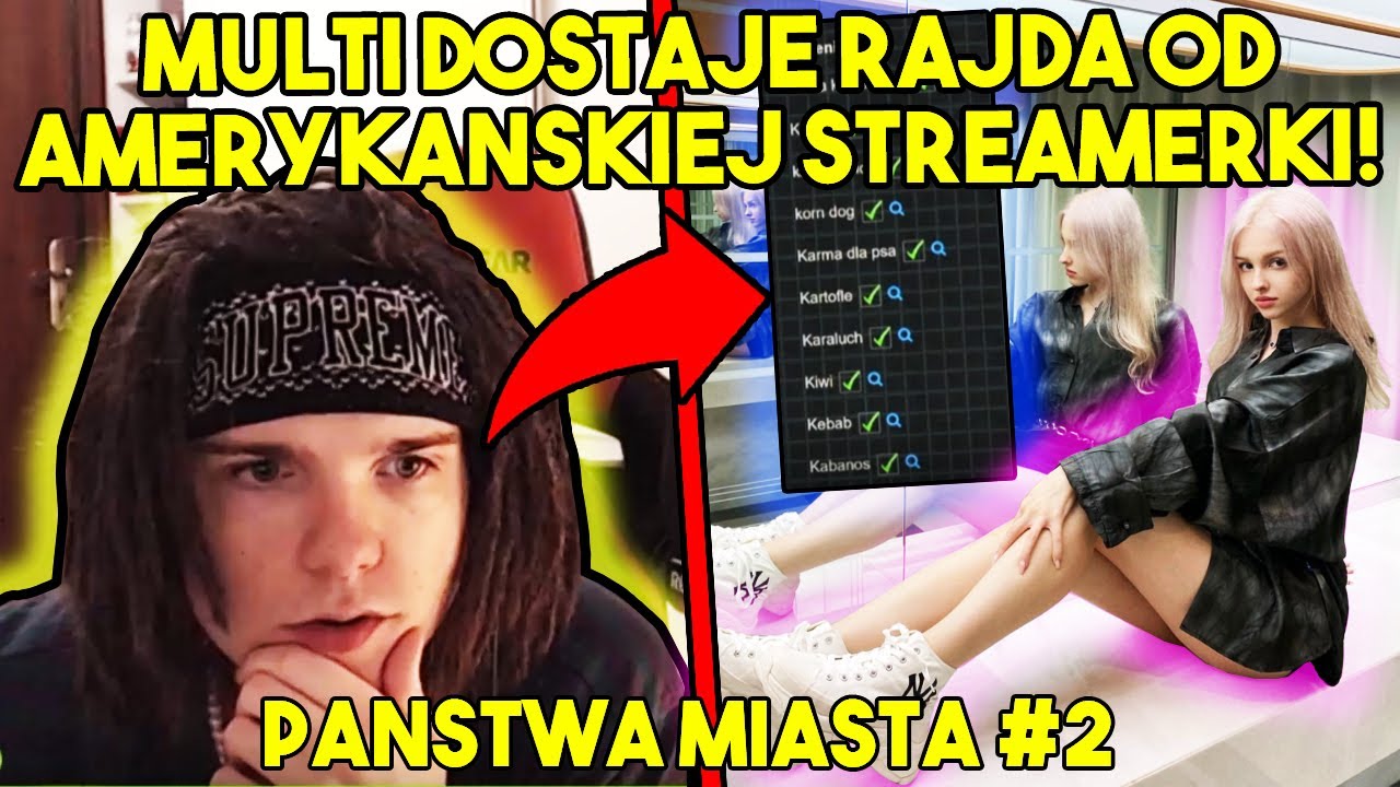 MULTI DOSTAJE RAJDA OD AMERYKAŃSKIEJ STREAMERKI! / PAŃSTWA MIASTA #2