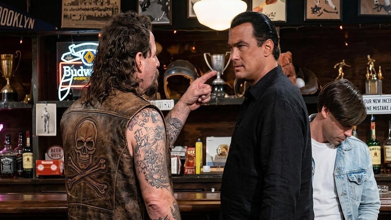 He tried to intimidate Steven Seagal in the bar, had no clue Steven was a brutal fighter.