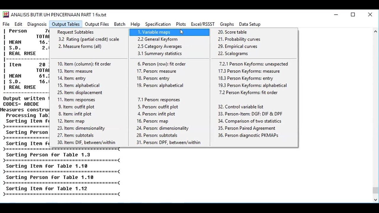 Membaca Output Analisis Rasch dengan Winstep