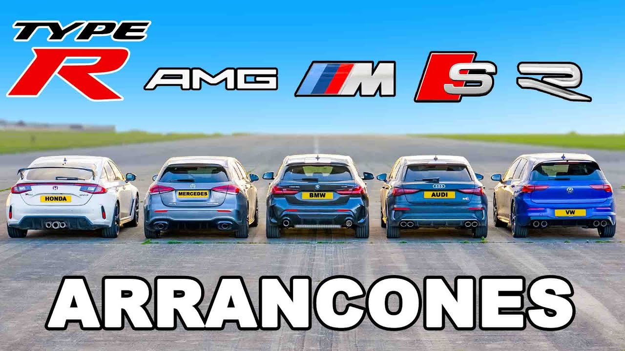 Nuevo Civic Type R vs M135i vs A35 vs S3 vs Golf R:  ARRANCONES
