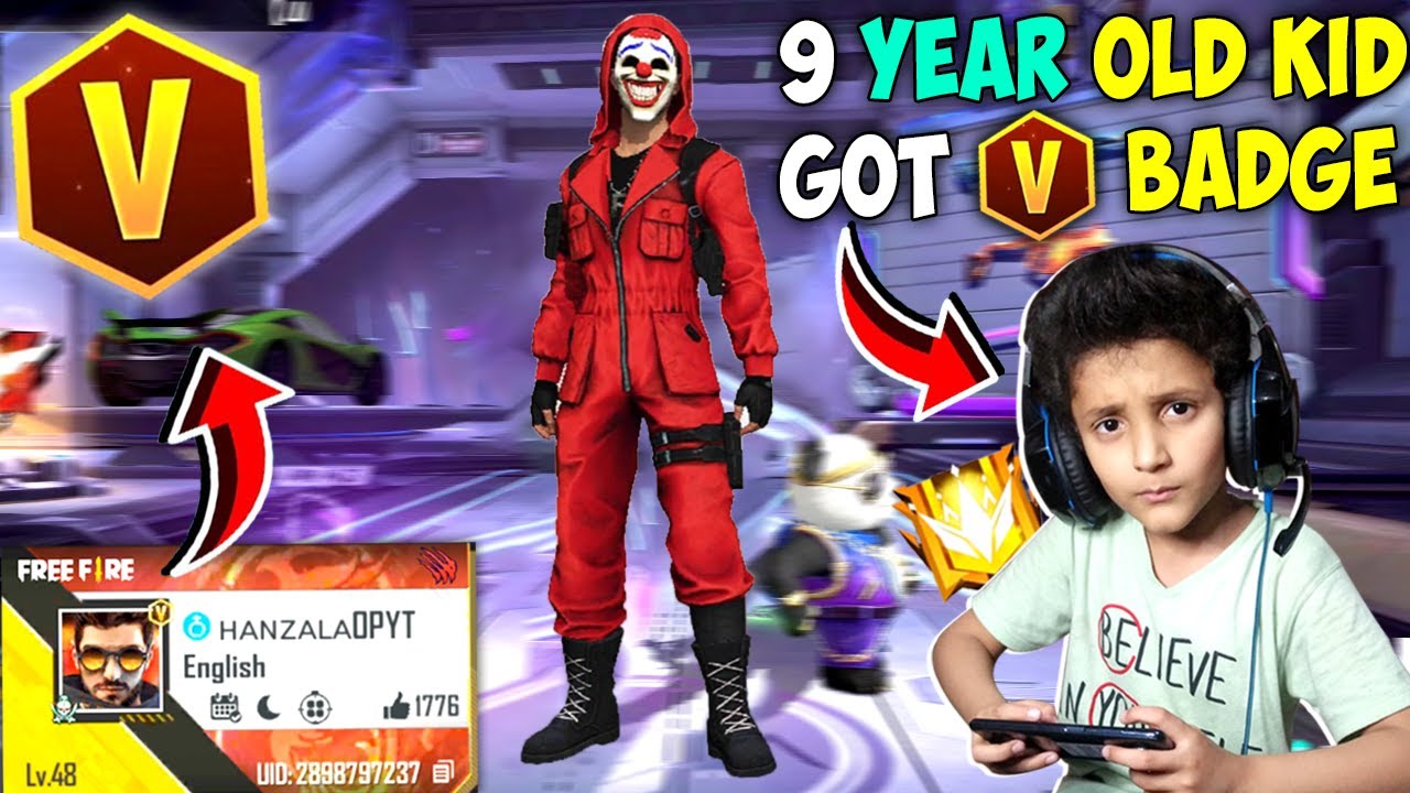 9 YEARS OLD KID GOT V BADGE IN FREE FIRE 😍😍