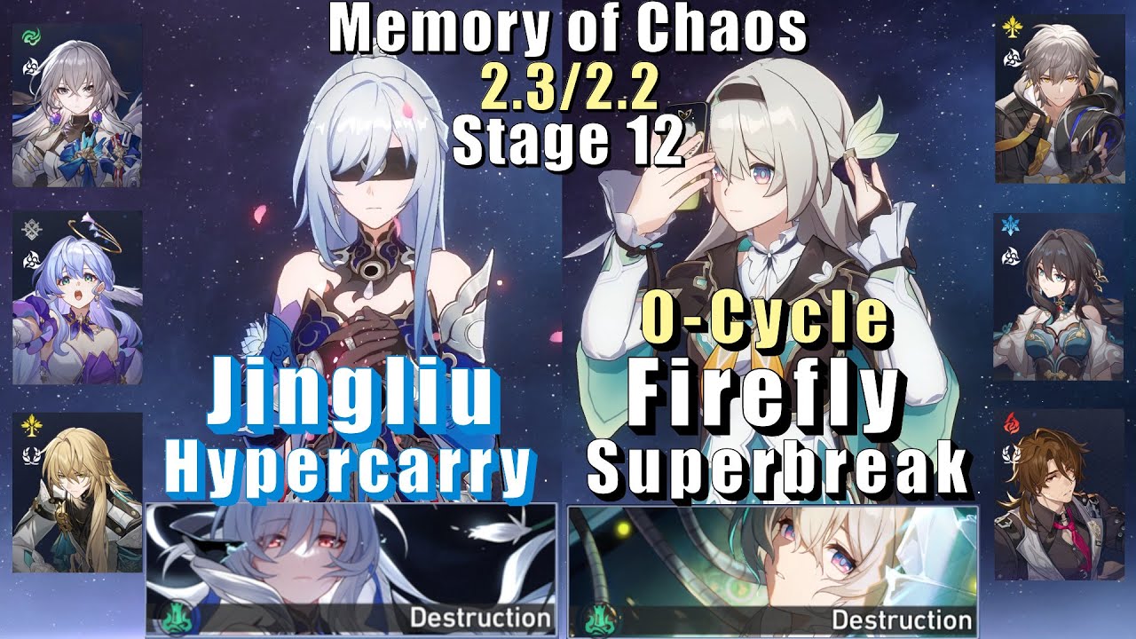 E0 Jingliu Hypercarry & E0 Firefly Superbreak 0 Cycle | MoC 12 | 2.3/2.2 3 Stars | Honkai: Star Rail