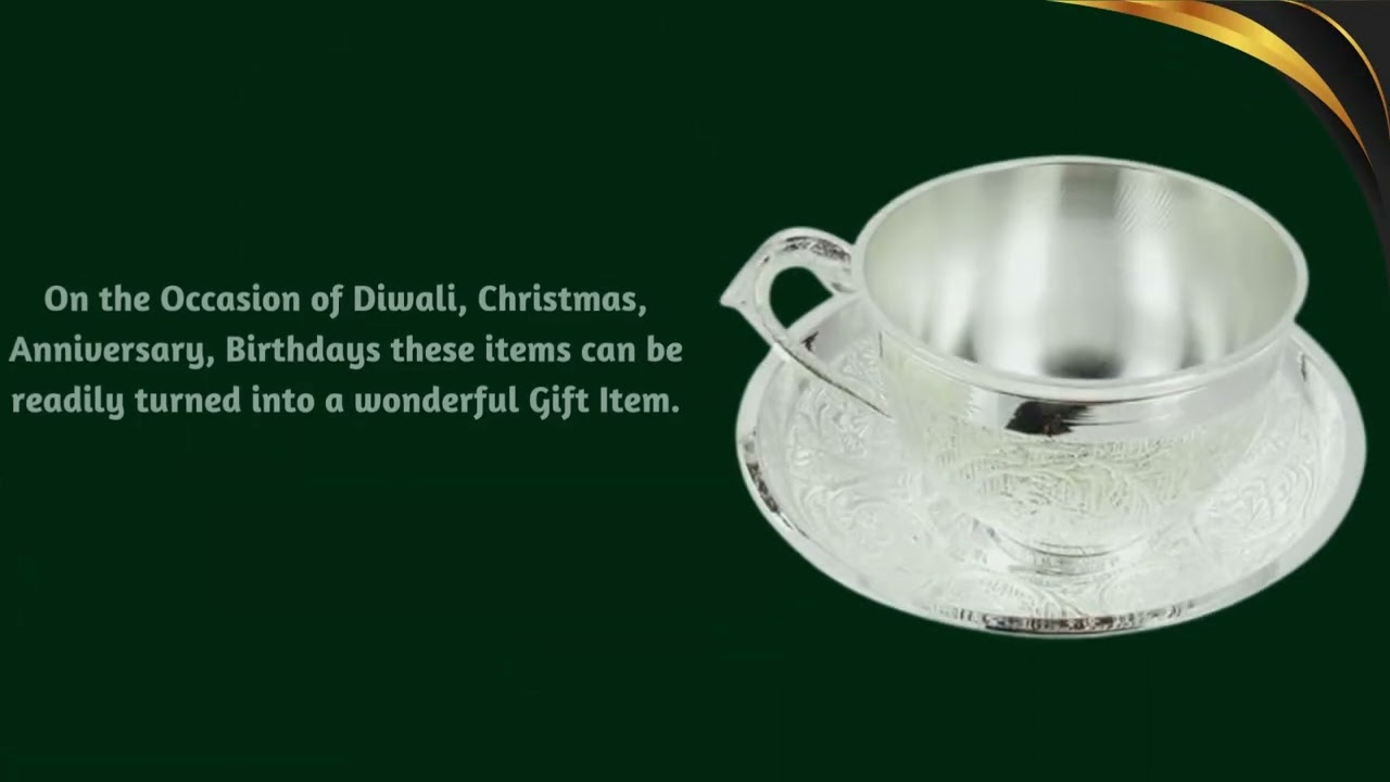 Silver Plated Tea cup set with Red Velvet Box.