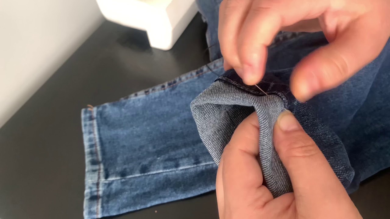 کوتاه کردن پطلون کاو بای مردانه  how to shorten  a man or woman jeans 👍
