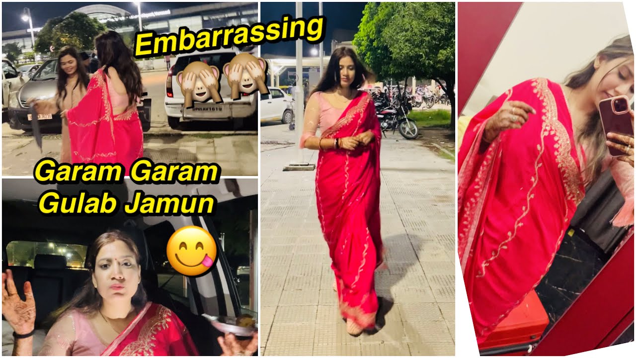 Saree Pehenke Chali Gayi Babatpur Airport🙈 Na Chalne Ho Raha Na baithne😂 Village Vlogs