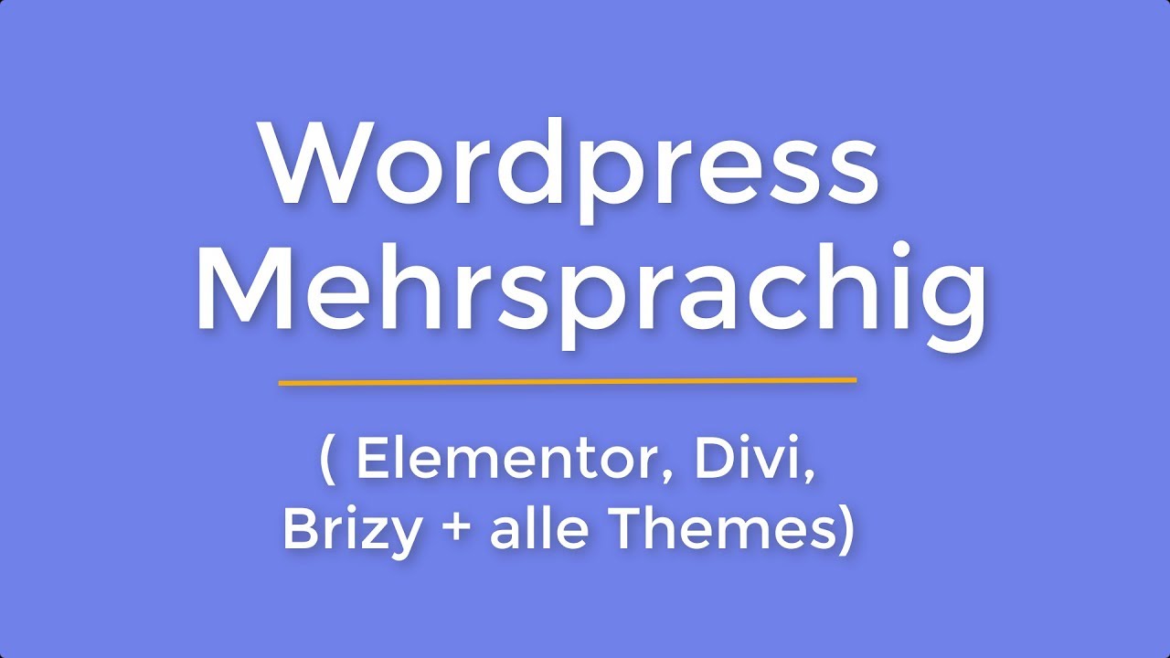 Wordpress Website mehrsprachig machen | Elementor, Divi, Brizy und alle Themes